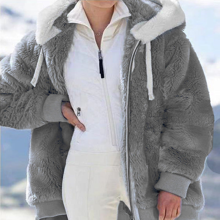 🔥SVENDITA ECCEZIONALE SCONTO DEL 49%✨Giacca in pile con cappuccio e fodera in lana