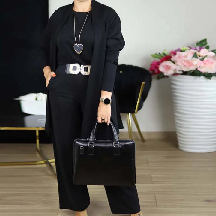 ⏳Offerta a tempo limitato⏰Elegante completo 3 pezzi: cardigan lungo, top e pantaloni💞