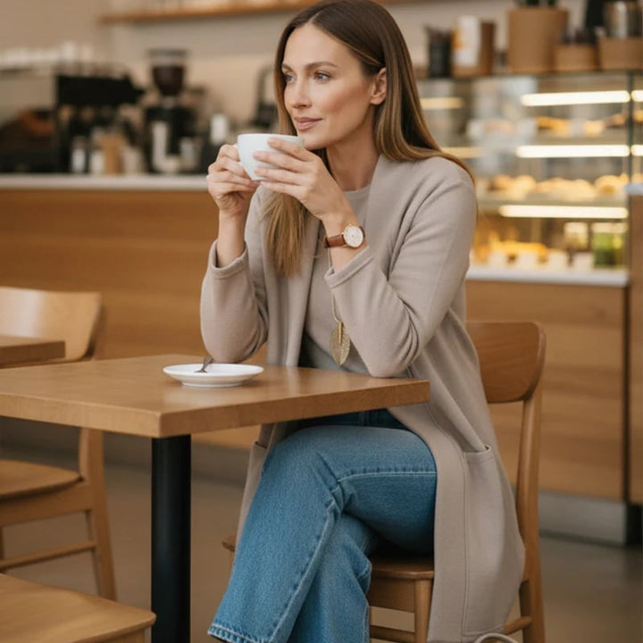 ⏳Offerta a tempo limitato⏰Elegante completo 3 pezzi: cardigan lungo, top e pantaloni💞