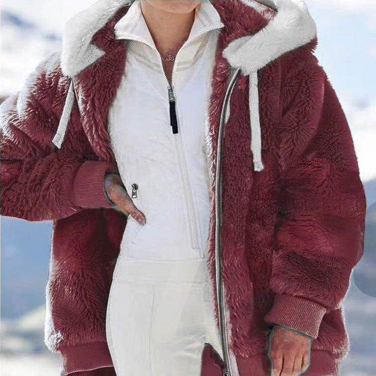 🔥SVENDITA ECCEZIONALE SCONTO DEL 49%✨Giacca in pile con cappuccio e fodera in lana