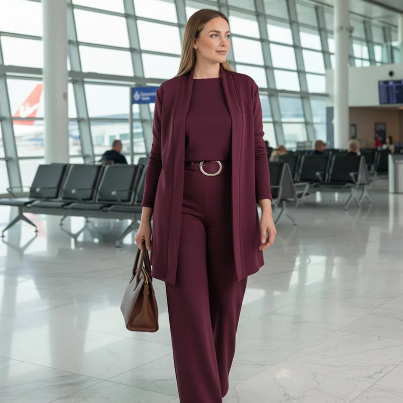 ⏳Offerta a tempo limitato⏰Elegante completo 3 pezzi: cardigan lungo, top e pantaloni💞