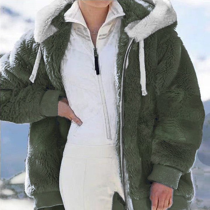 🔥SVENDITA ECCEZIONALE SCONTO DEL 49%✨Giacca in pile con cappuccio e fodera in lana