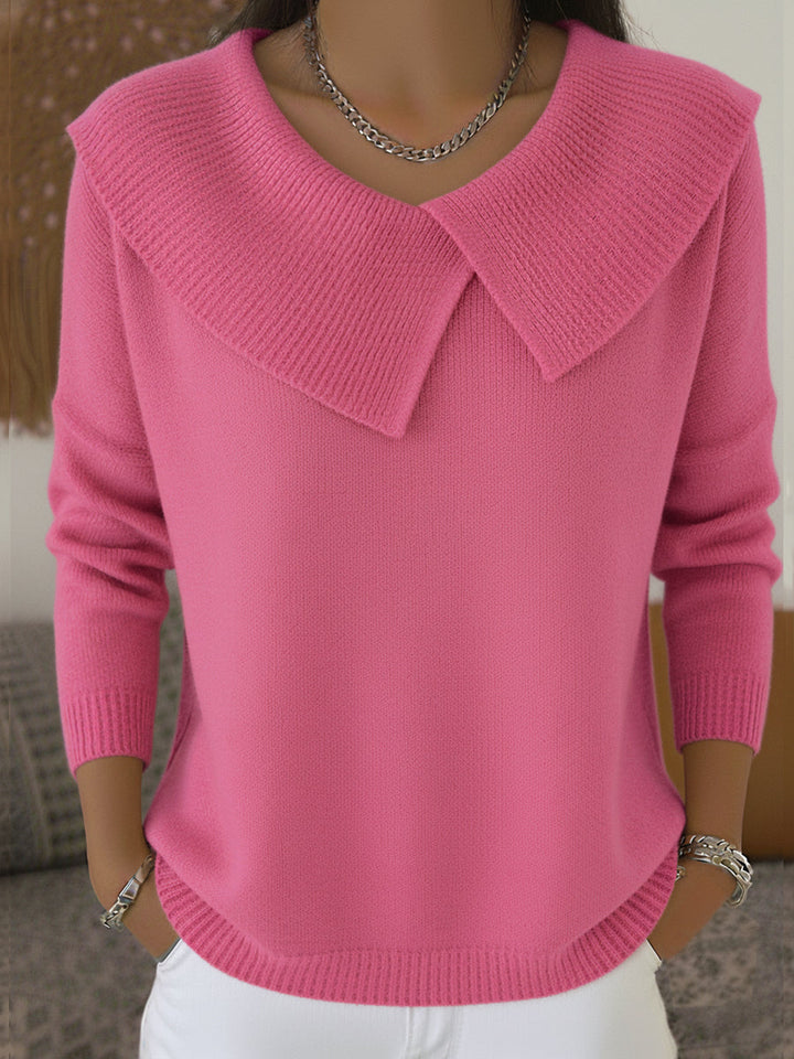 Maglione da donna con revers e motivo natalizio