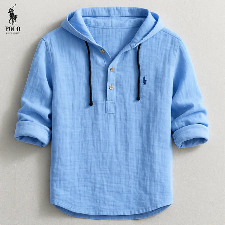 Vivo Stile | Camicia con cappuccio in lino e cotone