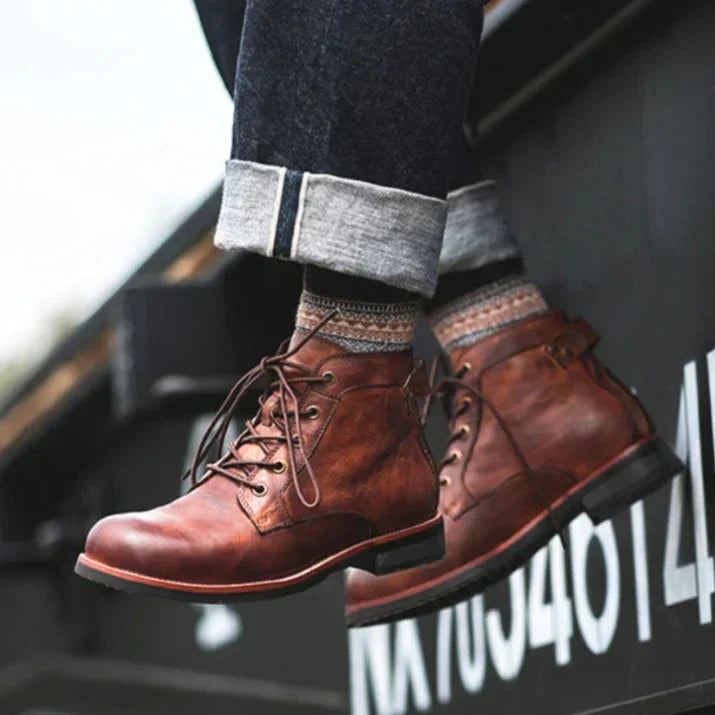 Fanum | Scarpe Retrò da Uomo a Punta Tonda