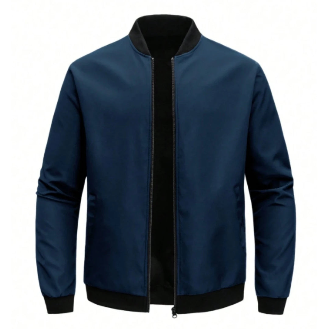 Vivo Stile | Giacca bomber slim da uomo, tinta unita e alla moda.