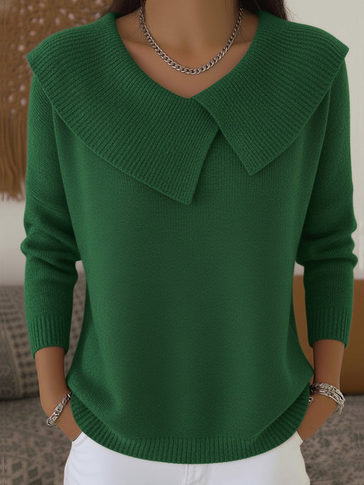 Maglione da donna con revers e motivo natalizio