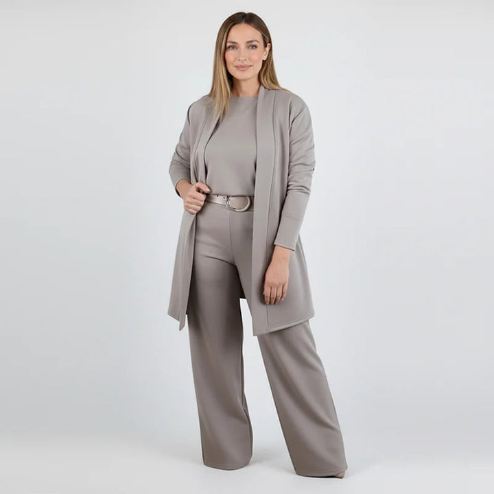 ⏳Offerta a tempo limitato⏰Elegante completo 3 pezzi: cardigan lungo, top e pantaloni💞