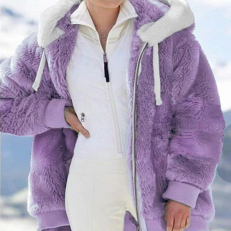 🔥SVENDITA ECCEZIONALE SCONTO DEL 49%✨Giacca in pile con cappuccio e fodera in lana