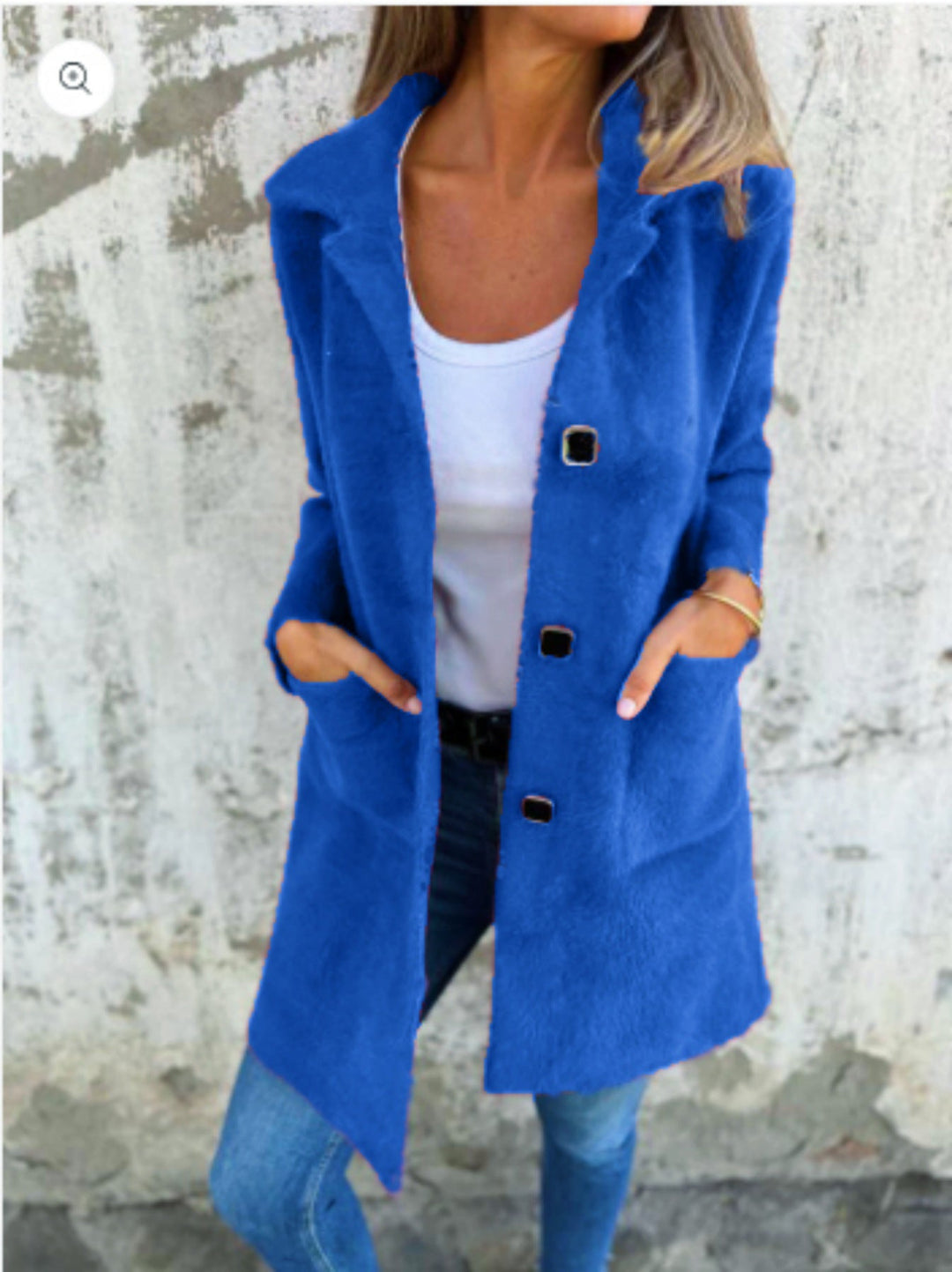 Cappotto casual monopetto in tessuto pesante con revers