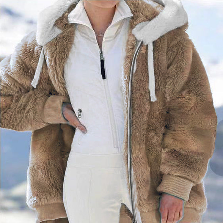 🔥SVENDITA ECCEZIONALE SCONTO DEL 49%✨Giacca in pile con cappuccio e fodera in lana