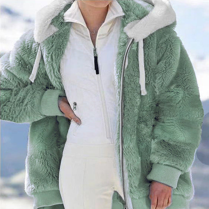 🔥SVENDITA ECCEZIONALE SCONTO DEL 49%✨Giacca in pile con cappuccio e fodera in lana