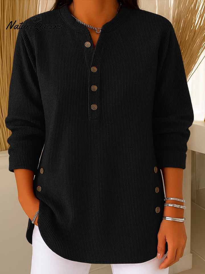 Maglione da donna in maglia a tinta unita, vestibilità ampia, a maniche lunghe