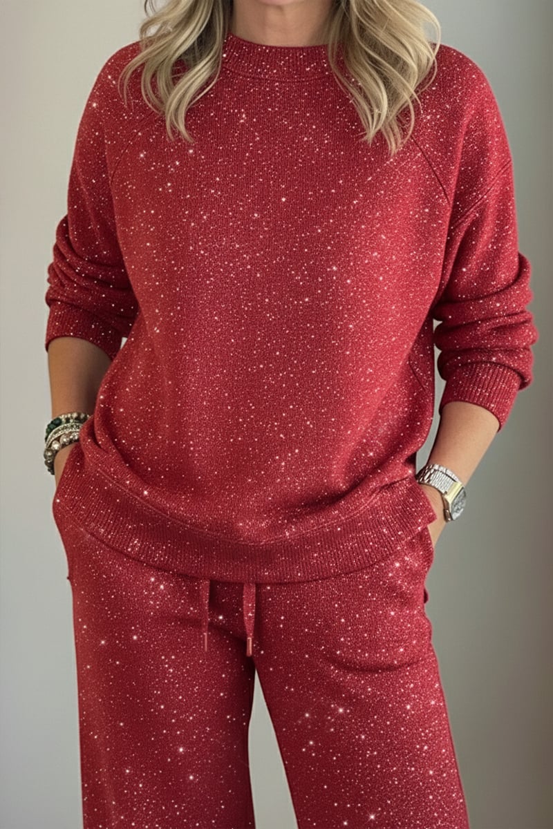 Girocollo, brillante, tinta unita, tuta casual