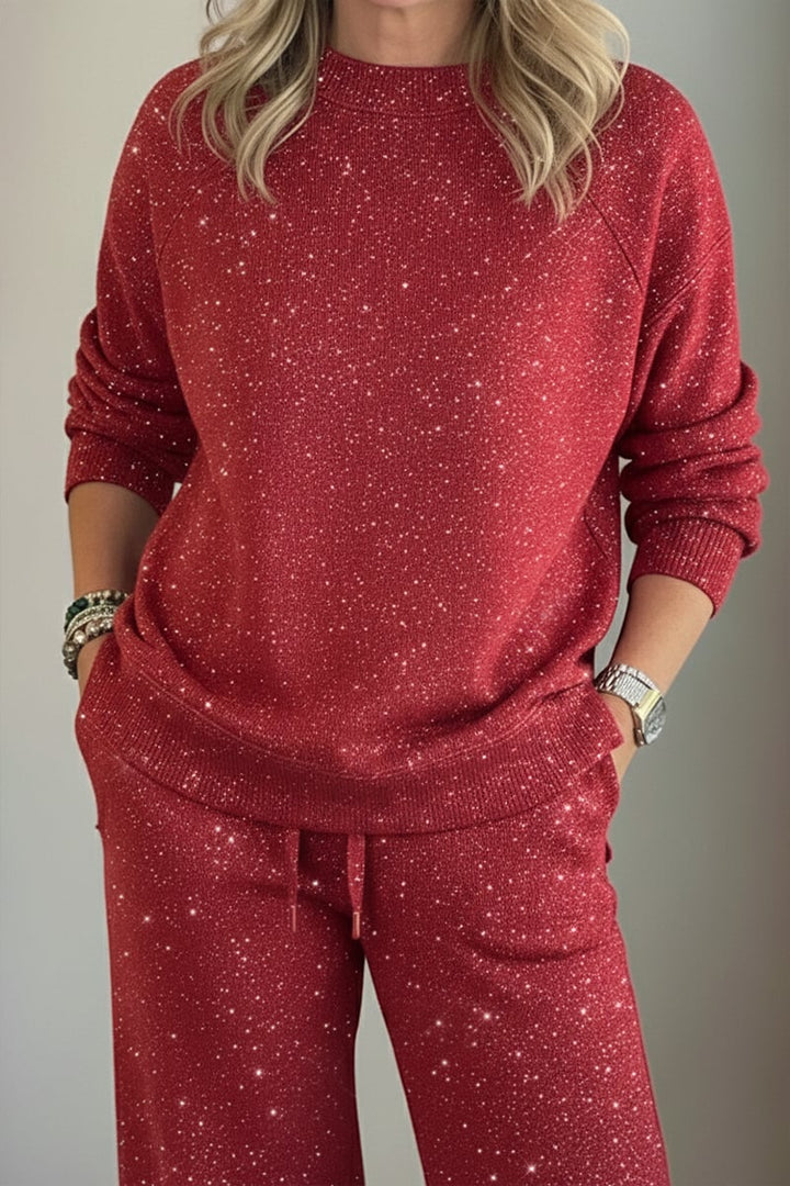 Girocollo, brillante, tinta unita, tuta casual