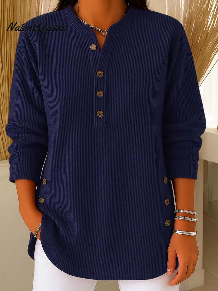 Maglione da donna in maglia a tinta unita, vestibilità ampia, a maniche lunghe