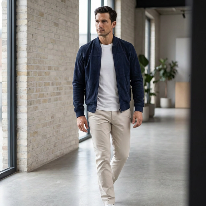 Vivo Stile | Bomber Uomo in Ecocamoscio