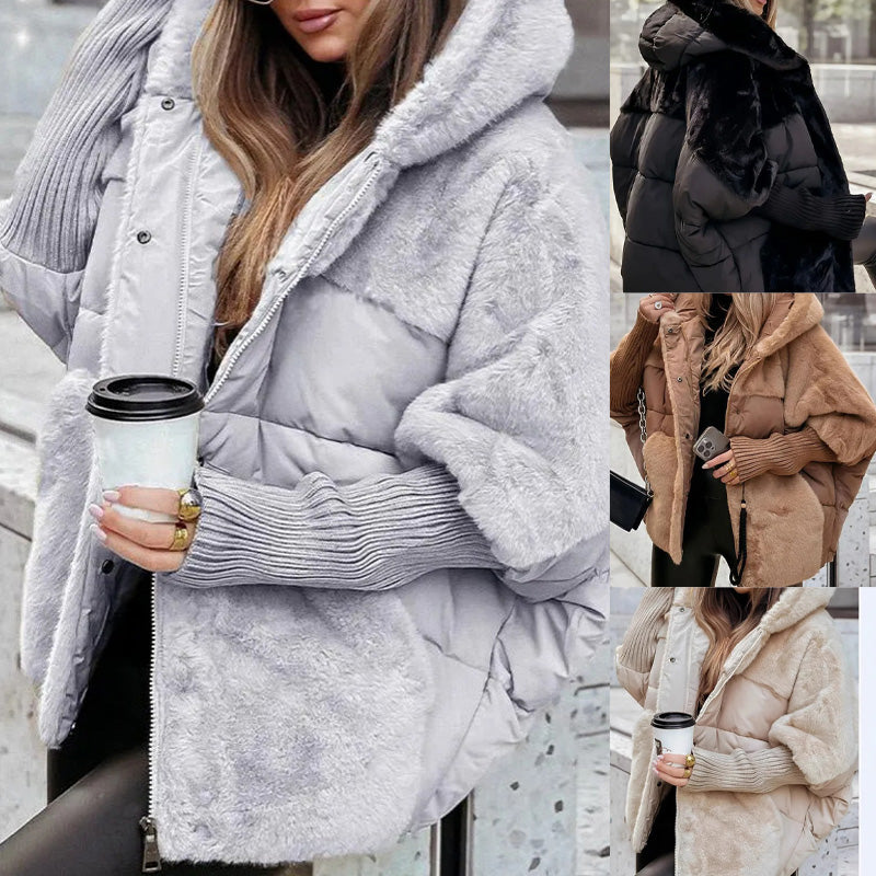 Yohan | Piumino con cappuccio in stile patchwork