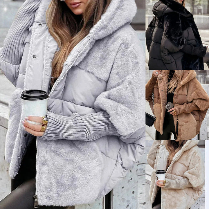 Yohan | Piumino con cappuccio in stile patchwork