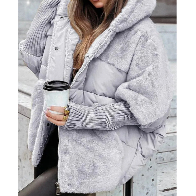 Yohan | Piumino con cappuccio in stile patchwork
