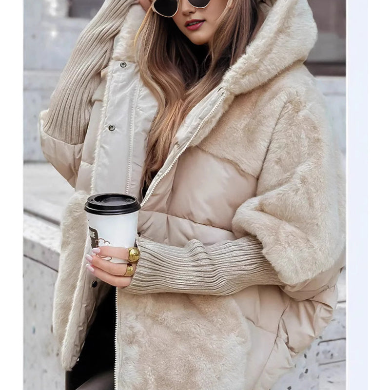 Yohan | Piumino con cappuccio in stile patchwork